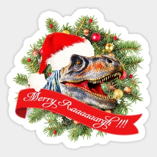 Christmas T-Rex Raaaaaaaargh!!! Sticker